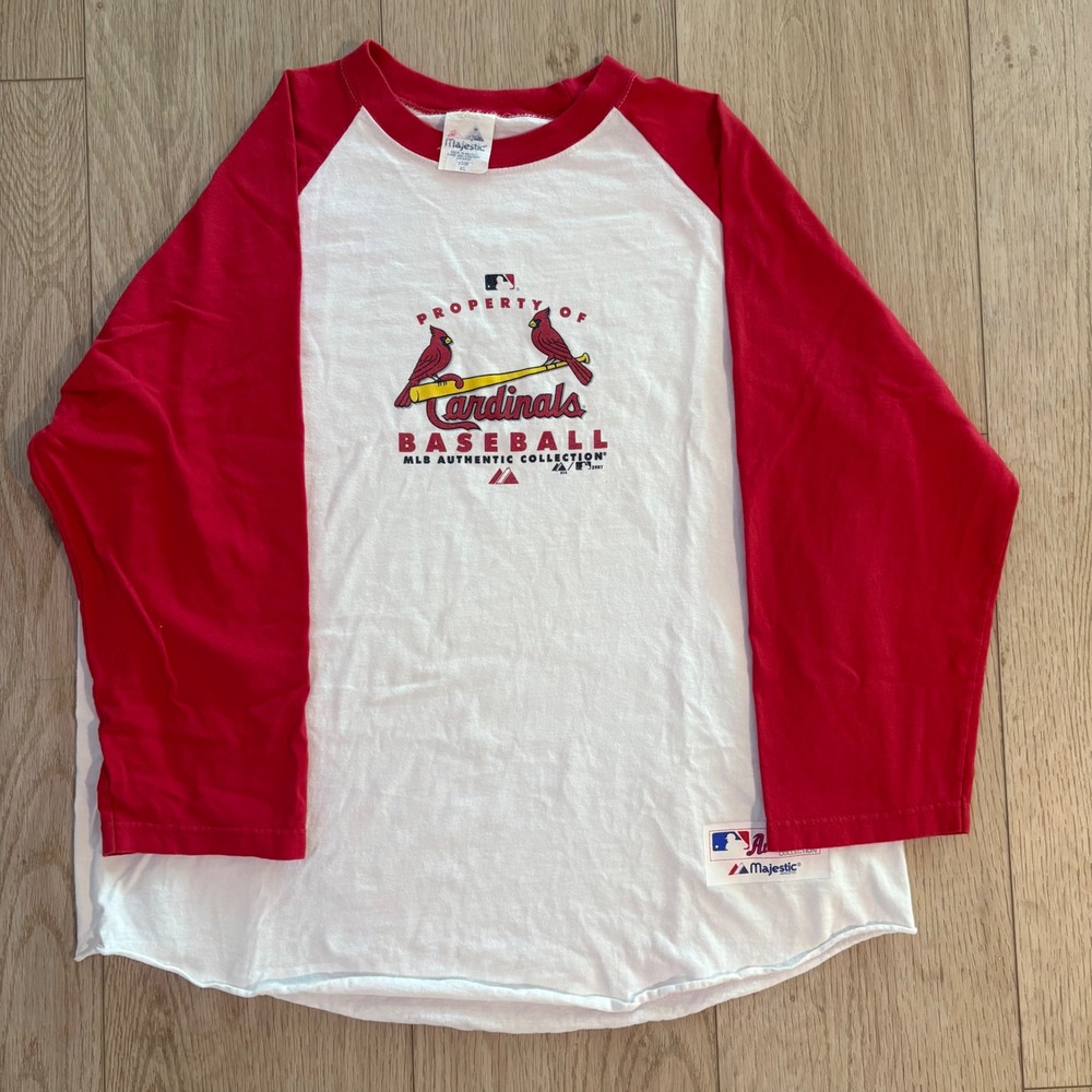 Vintage 90s St Louis Cardinals Baseball Raglan 3/4 sleeve T Shirt Mens XL